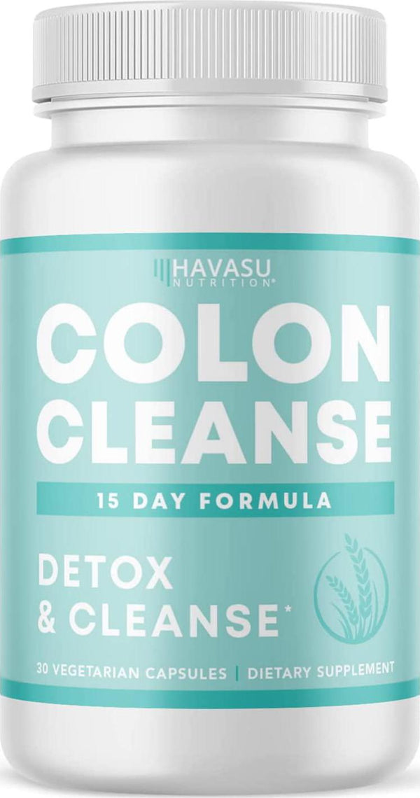Havasu Nutrition Colon Cleanse for Detox and Weight Loss 15 Day Fast-Acting Detox Cleanse and Natural Laxative for Constipation Relief, Bloating Relief, and Detox | 30 Veggie Caps (Pack of 1)