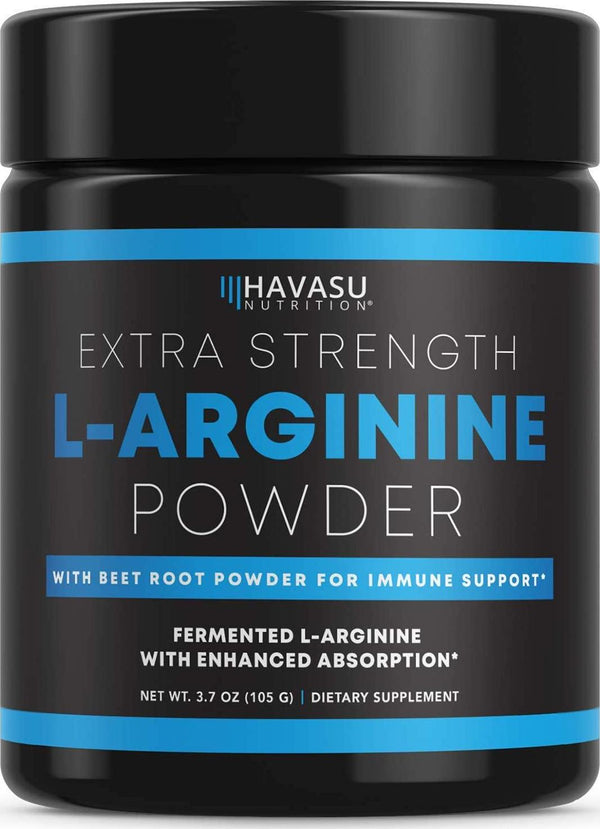 Havasu Nutrition Extra Strength L-Arginine Pre Workout Powder; 1200 mg Nitric Oxide Supplement for Muscle Growth and Energy; 30 Servings (3.7 G)