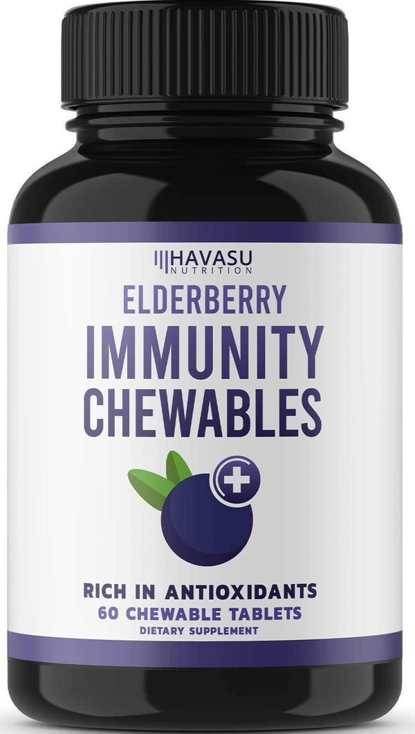 Havasu Nutrition Sambucol Black Elderberry Chewable Vitamin C for Powerful Immune Support; 60 Chewable Tablets