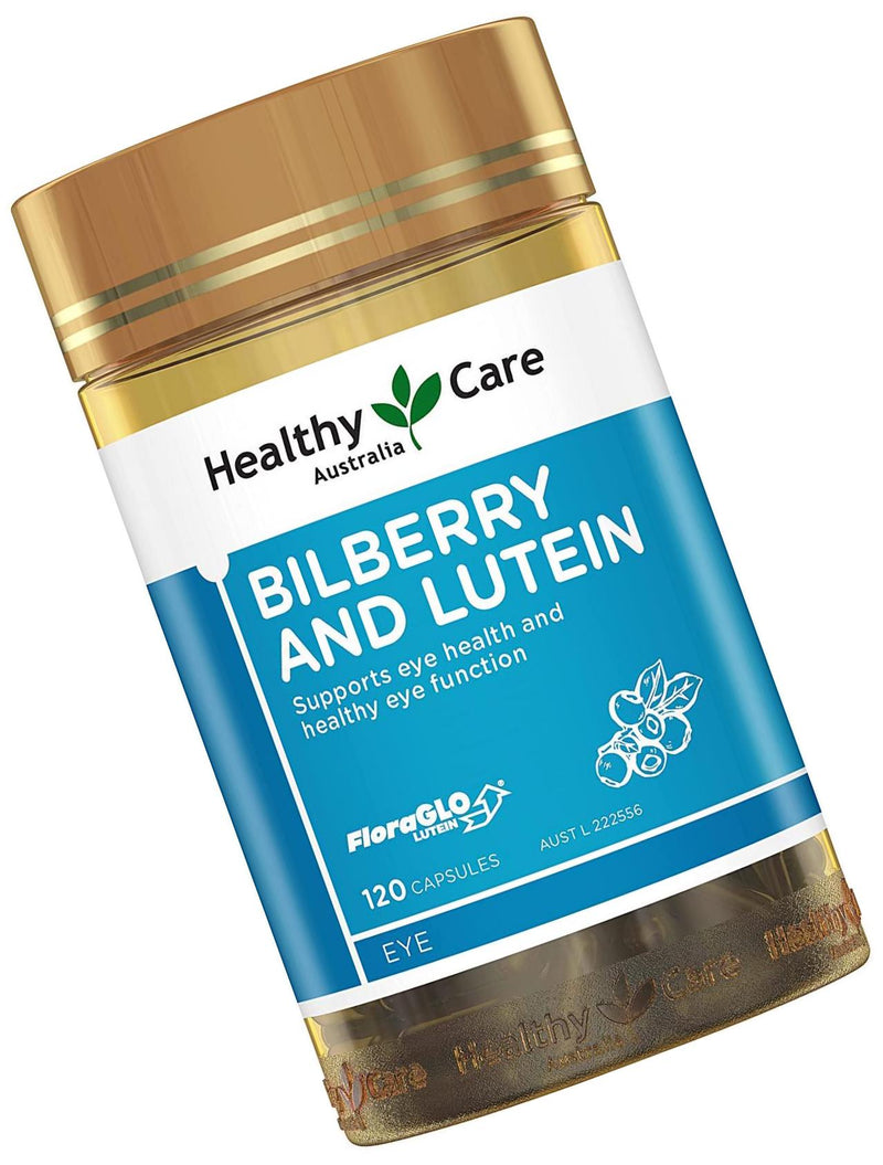Healthy Care Bilberry and Lutein Capsules, Blue, 120 Count