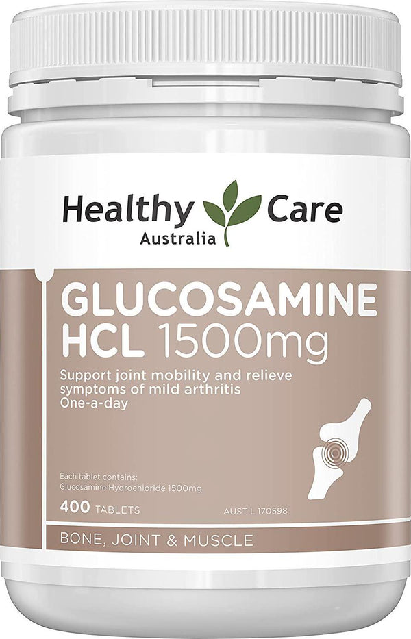 Healthy Care Glucosamine HCL 1500mg Tablet, Brown, 400 Count