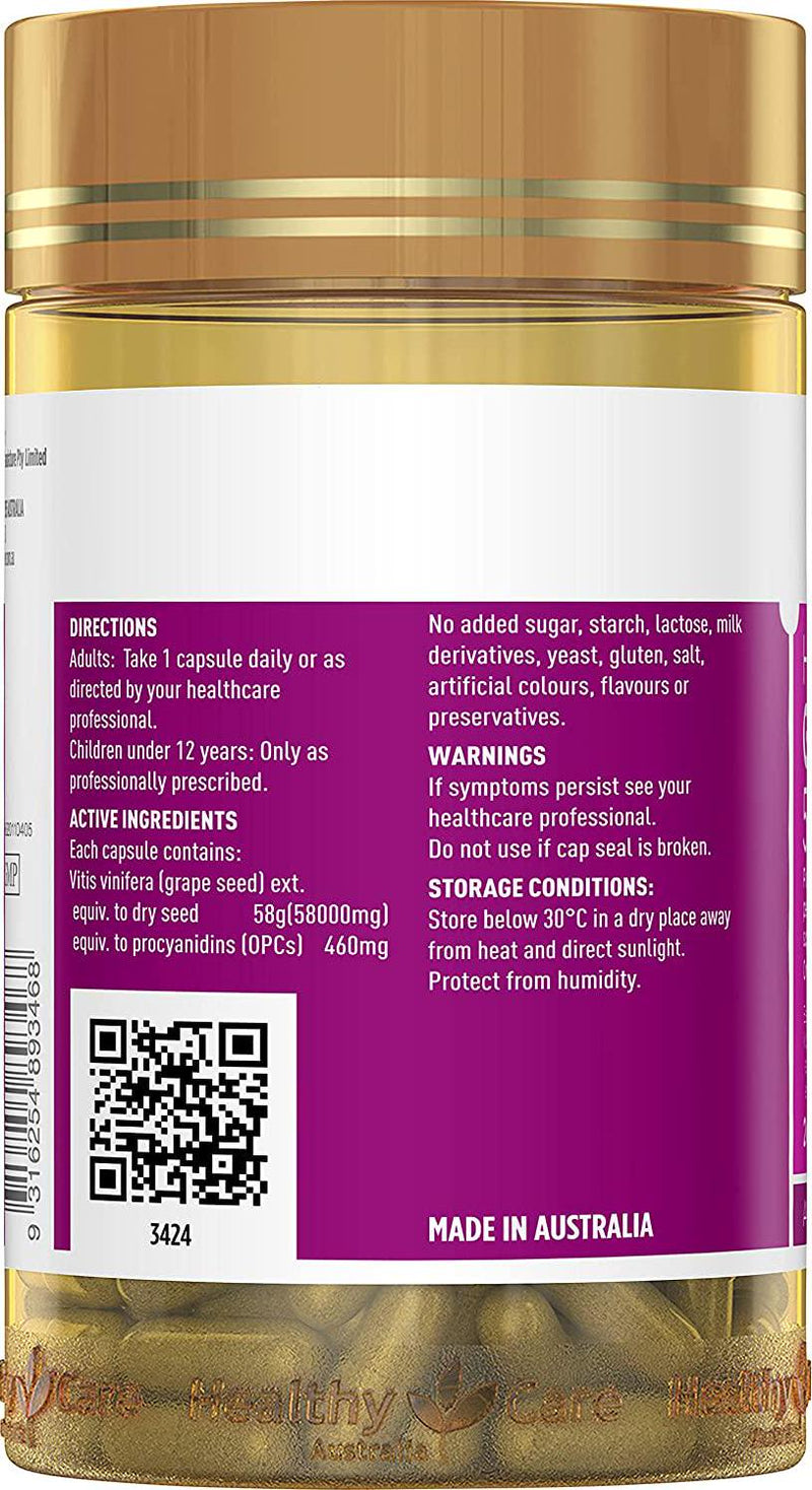 Healthy Care Grape Seed 58000 200 Capsules