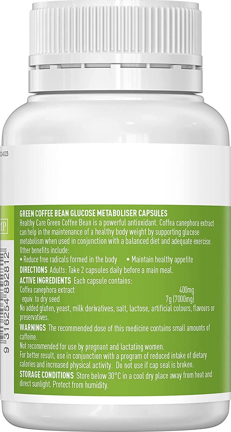 Healthy Care Green Coffee Bean Capsules light green