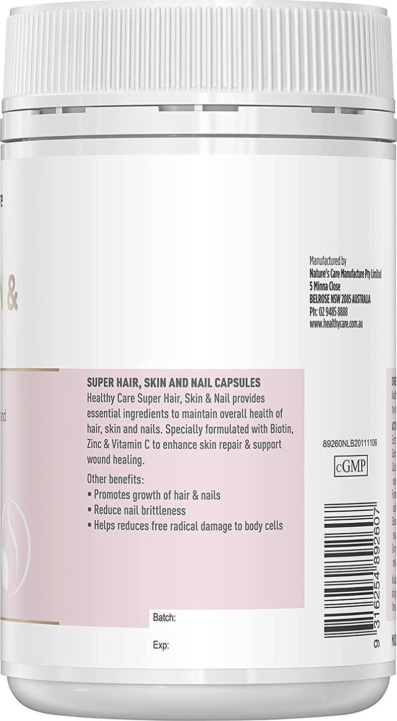 Healthy Care Super Hair, Skin and Nails Capsules, pink