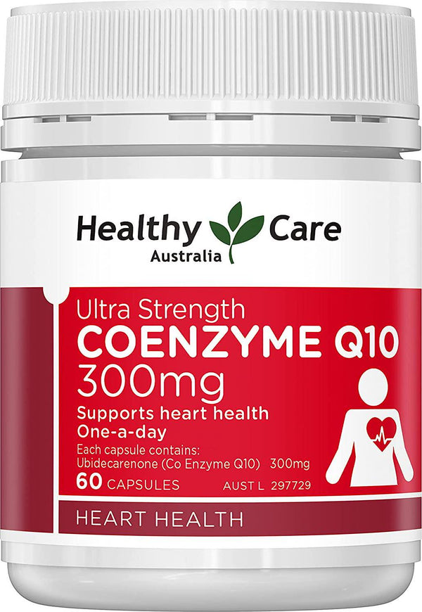 Healthy Care Ultra Strength 300mg Co Enzyme Q10 Capsules, Red, 60 Count