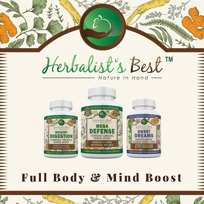 Healthy Digestion Restores Gut Health I Turmeric Triphala Yellow Dock Aid Colon Cleanse Liver Detox Arthritis Bloating Gas I Probiotic Alternative I Boost GI Tract Wellness by Herbalist's Best (1)