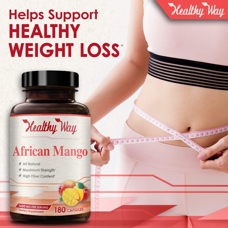 Healthy Way African Mango 1600 mg 180 Capsules