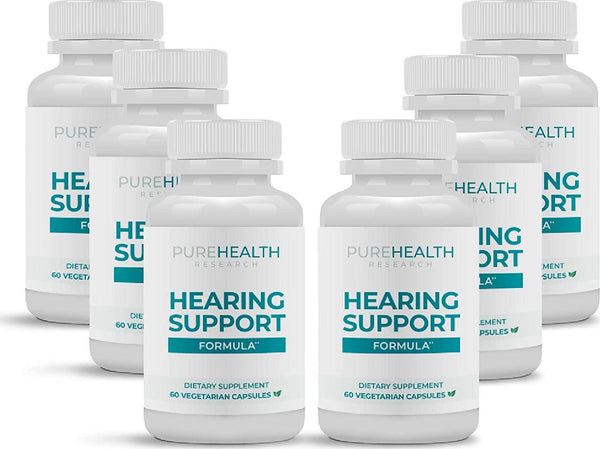 Hearing Support by PureHealth Research Ð Supports Healthy Middle and Inner Ear Structures, Including Cilia, Nerves, Hormone Levels and Blood Supply, 6 Bottles