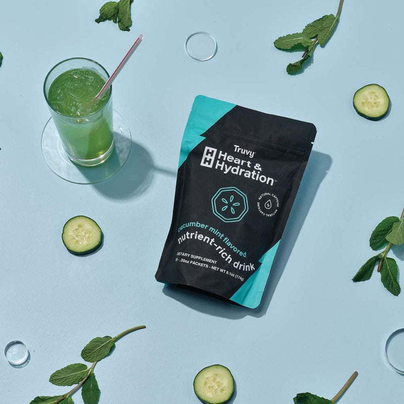 Heart and Hydration+ (Natural Caffeine) (Cucumber Mint, 30 Packets)