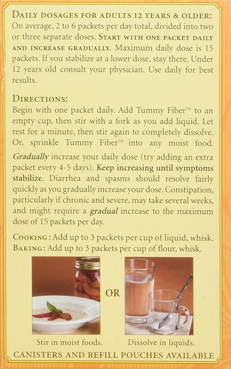 Heather's Tummy Fiber Organic Acacia Senegal Powder Travel Packets (3 Boxes) for IBS
