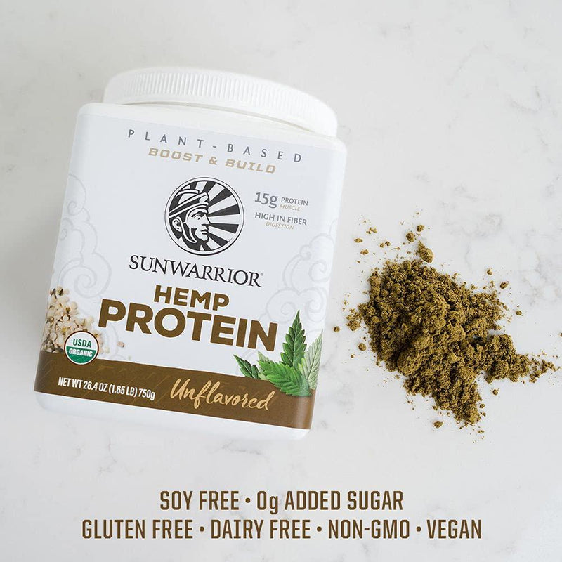 Hemp Protein Powder | Plant Based Protein Powder Organic Unsweetened Gluten Free Vegan Protein with BCAA&
