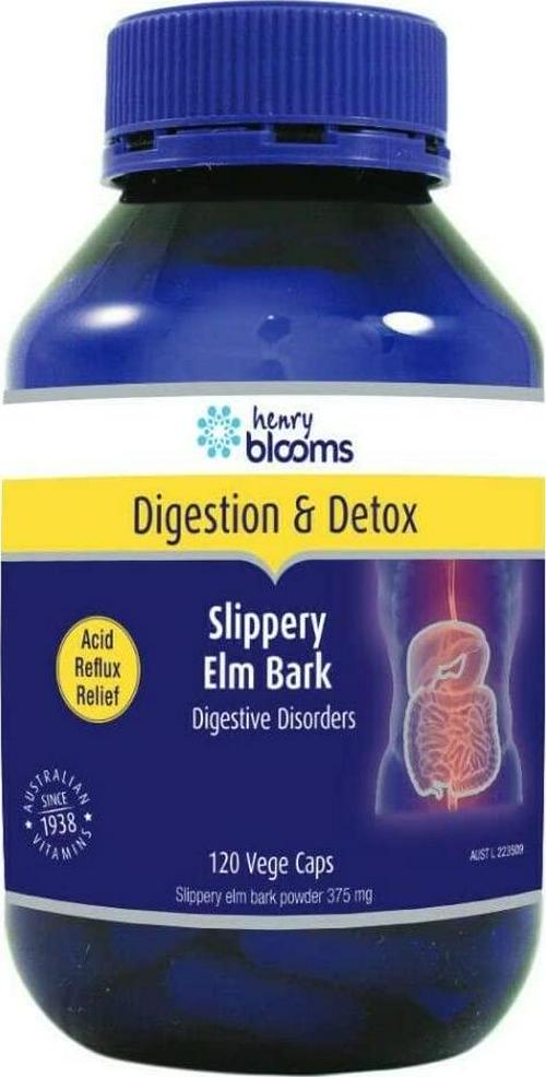 Henry Blooms 375 mg Slippery Elm Bark 120 Vegetarian Capsules