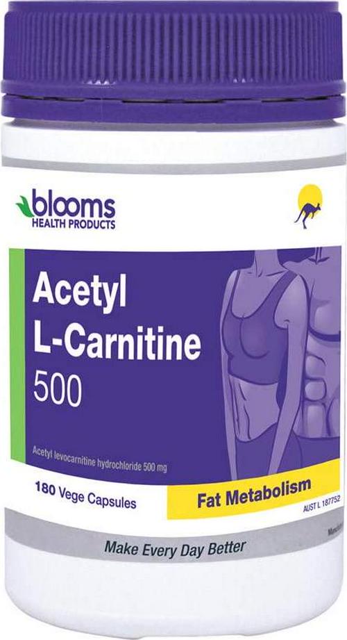 Henry Blooms 500mg Acetyl L-Carnitine Fat Metabolism 180 Vegetarian Capsules