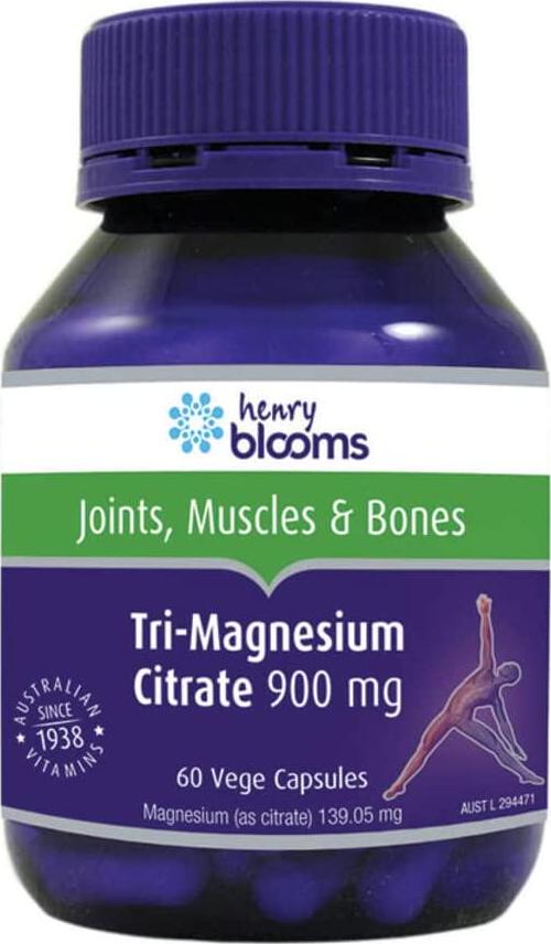 Henry Blooms 900 mg Tri-Magnesium Citrate 60 Vegetarian Capsules