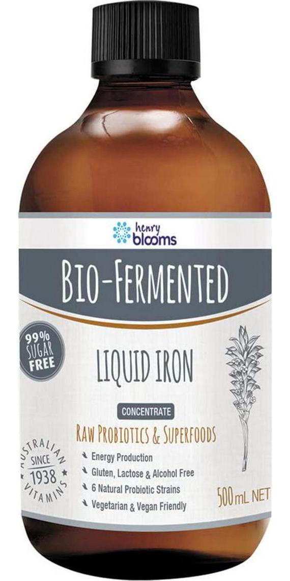 Henry Blooms Bio-Fermented Liquid Iron, 500ml, 650 milliliters