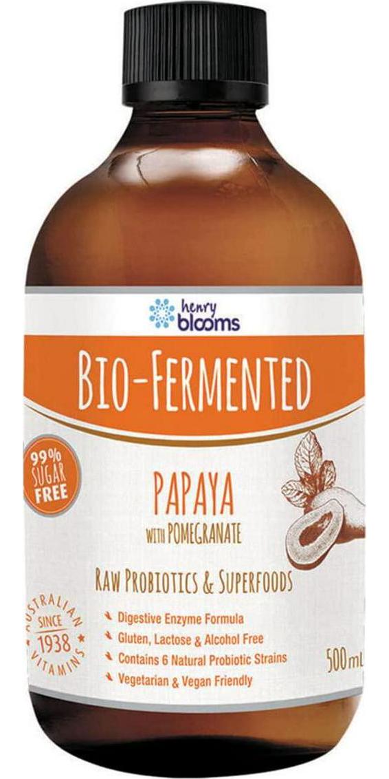 Henry Blooms Bio-Fermented Probiotic Papaya Fruit with Pomegranate Concentrate, 500ml