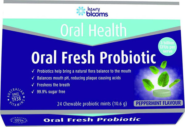 Henry Blooms Oral Fresh Probiotic 24 Chewable Tablets