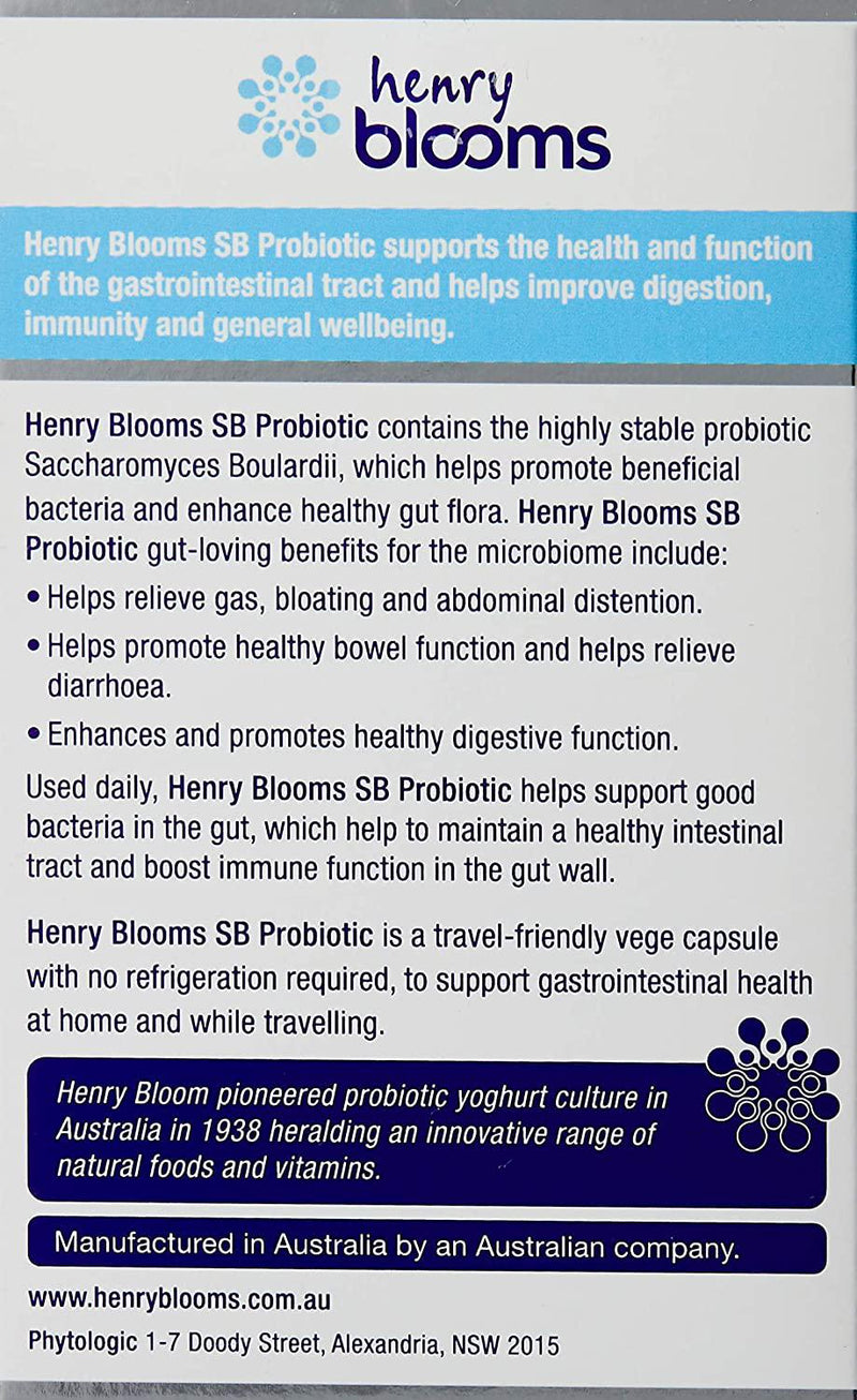 Henry Blooms SB Probioticgut Health 30 Vegetarian Capsules