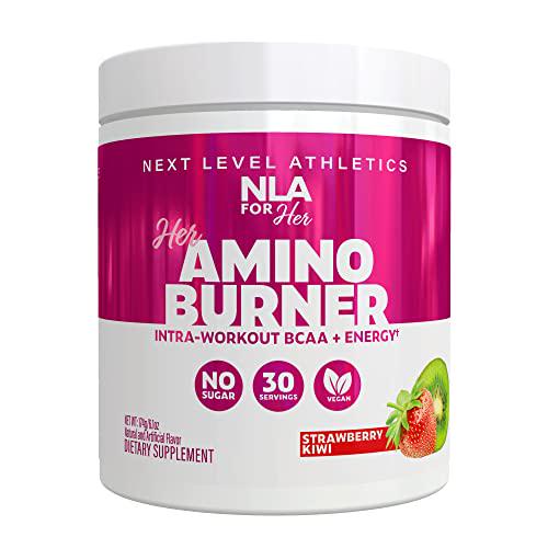 Her Thermogenic Animo - (Strawberry Kiwi - 30 Servings) Pre-Intra-Post-Workout BCAA Essential Amino Acids Powder for Women (w Caffeine) - Sustained Energy, Focus, Performance and Endurance