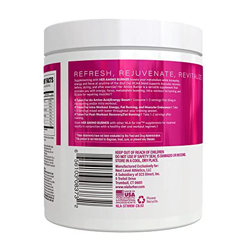 Her Thermogenic Animo - (Strawberry Kiwi - 30 Servings) Pre-Intra-Post-Workout BCAA Essential Amino Acids Powder for Women (w Caffeine) - Sustained Energy, Focus, Performance and Endurance