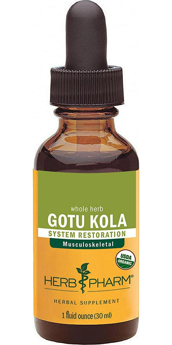 Herb Pharm Certified Organic Gotu Kola Liquid Extract for Musculoskeletal System Support, 1 Fl Oz