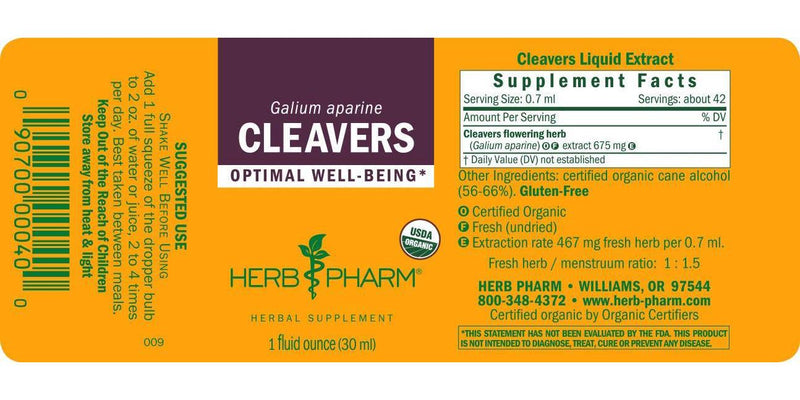 Herb Pharm Cleavers Liquid Extract - 1 Oz (DCLEAV01)