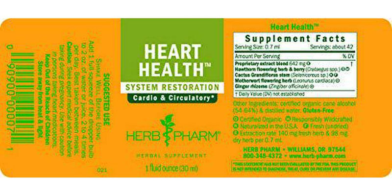 Herb Pharm Heart Health Liquid Herbal Formula with Hawthorn for Cardiovascular System Support - 1 Ounce (FCACT01)