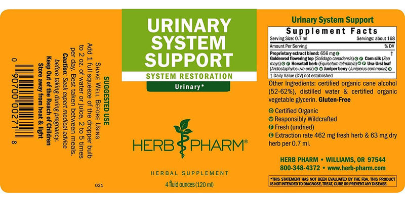 Herb Pharm Urinary System Support Liquid Herbal Formula - 4 Ounce