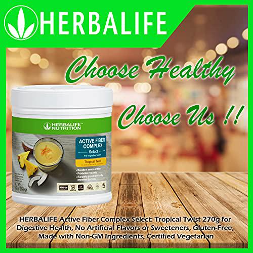 HerbalifeHERBALIFE Active Fiber Complex Select: Tropical Twist 270g for Digestive Health, No Artificial Flavors or Sweeteners, Gluten-Free, Made with Non-GM Ingredients, Certified Vegetarian