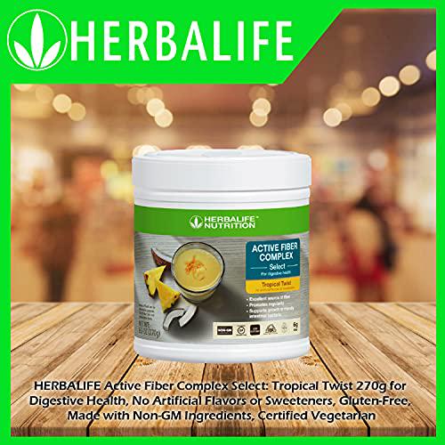 HerbalifeHERBALIFE Active Fiber Complex Select: Tropical Twist 270g for Digestive Health, No Artificial Flavors or Sweeteners, Gluten-Free, Made with Non-GM Ingredients, Certified Vegetarian