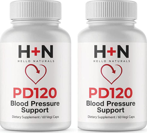 High Blood Pressure Support Supplements by PressureDown 120 | Lower Your BP Naturally | Heart Healthy Cardiovascular Formula has CoQ10, Vitamin D and L-Theanine | 120 Stress Reducting Veggie Capsules