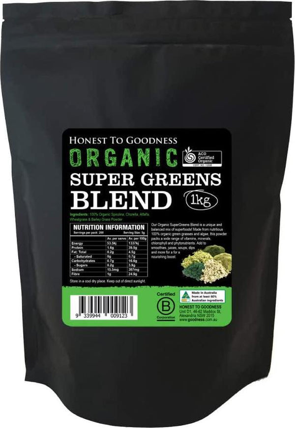 Honest to Goodness Organic SuperGreens Blend, 1 Kilograms