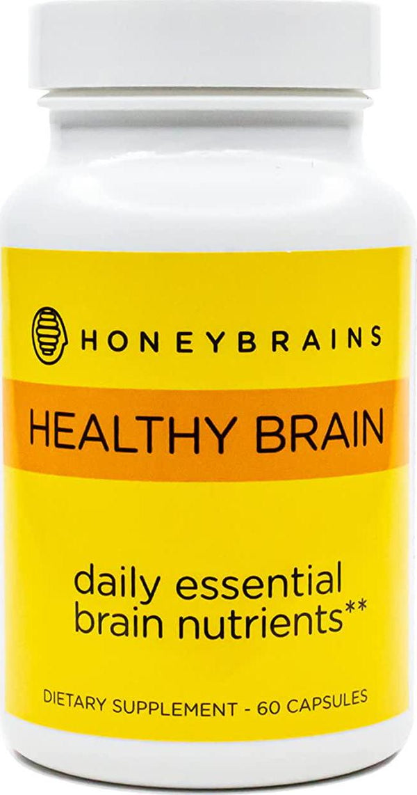 Honeybrains Healthy Brain (Non-GMO) — 100% Natural Supplements Lifelong Brain Health | Essential nutrients with Plant pigments, Vitamins, Minerals Support Lifelong Brain Health| 60 Capsules