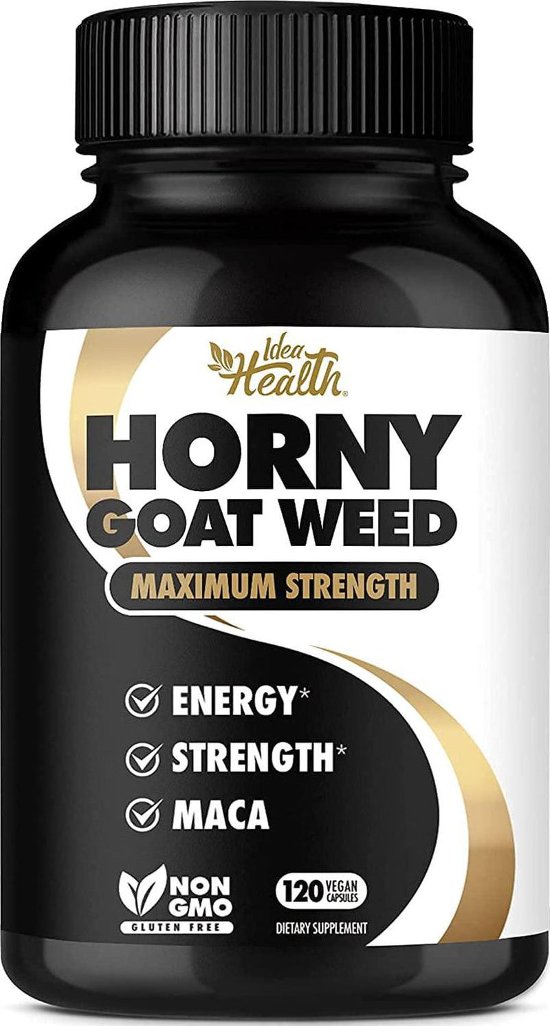 Horny Goat Weed - 1275 mg MAXIMUM STRENGTH - Energy and Performance Complex for Men and Women w/Maca | 120 Vegan Capsules