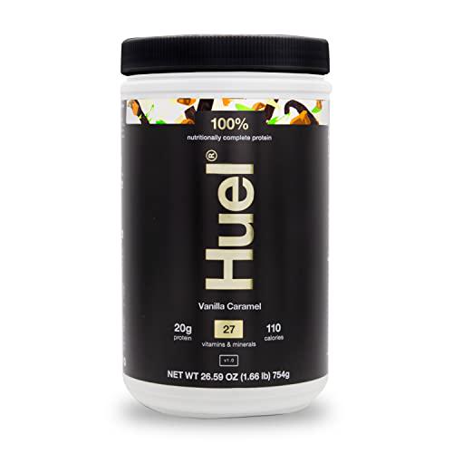 Huel Complete Protein - Nutritionally Complete - Delicious Vegan Protein Powder - Keto Friendly, Gluten Free, Dairy Free and Soy Free - Sustainably Sourced - 1.66 Pounds - 26 Servings - Vanilla Caramel