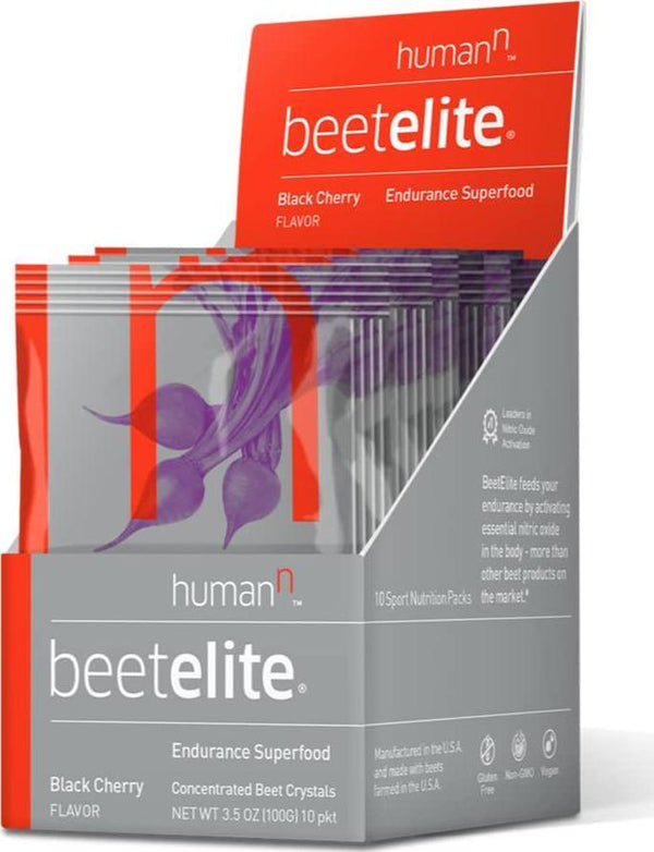HumanN BeetElite Superfood Concentrated Beet Powder Nitric Oxide Boosting Athletic Endurance Supplement (Black Cherry Flavor, 0.35-Ounce, 10 Packets)