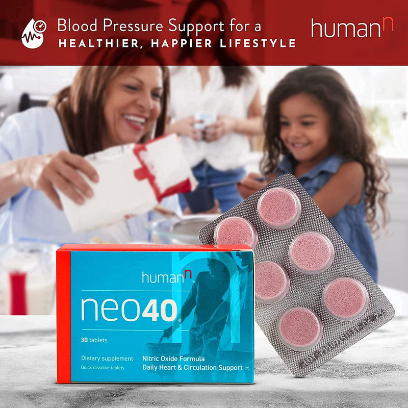 HumanN Neo40 Daily Bundle Heart and Blood Circulation Supplements to Boost Nitric Oxide with N-O Indicator Test Strips - Includes 30 Dissolvable Tablets and 25 Test Strips