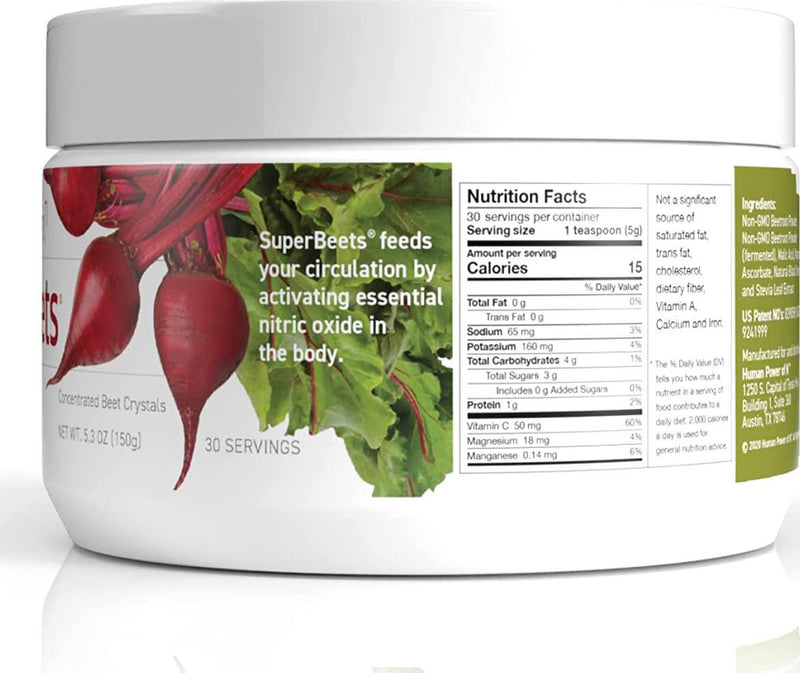 HumanN SuperBeets Black Cherry - Beet Root Powder - Nitric Oxide Boost for Blood Pressure, Circulation and Heart Health Support - Non-GMO Superfood Supplement - Natural Black Cherry Flavor, 30 Servings