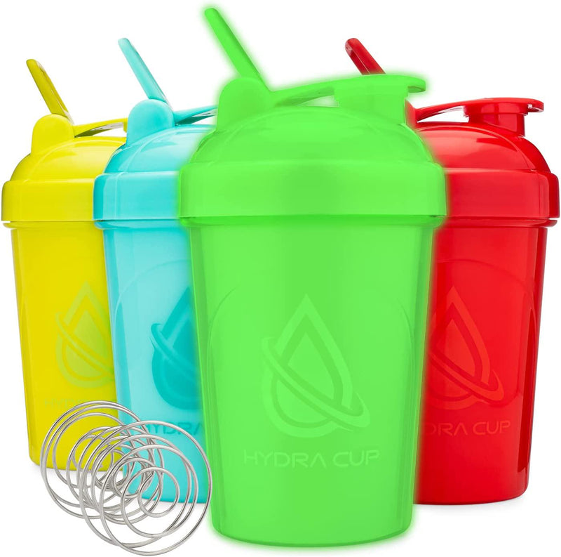 Hydra Cup 6 Pack 28-Ounce Shaker Bottles with Wire Whisk Balls, Shaker Cup Blender for Protein Mixes, Six Color Set