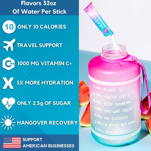 HydroMATE Electrolyte Powder Drink Mix Fruit Punch and Peach Tea Bundle Hangover Party Recovery + Vitamin C ( 32 Sticks )