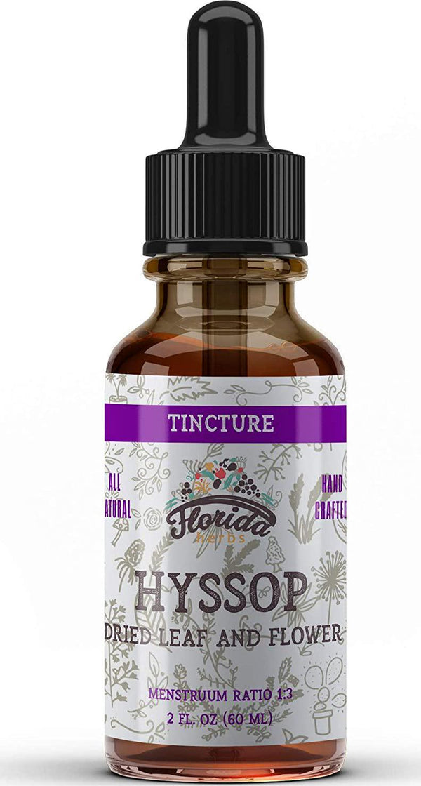 Hyssop Tincture, Organic Hyssop Extract (Hyssopus officinalis) Dried Leaf and Flowers Herbal Supplement, Non-GMO in Cold-Pressed Organic Vegetable Glycerin, 700 mg, 2 oz (60 ml)