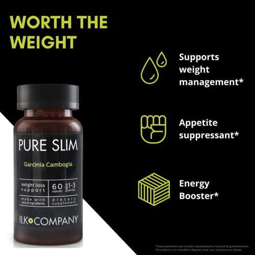 ILK Company - Pure Slim Garcinia Cambogia Weight Loss Pills with Belly Fat Burner - Best Diet Pills for Weight Loss Women and Men - Made in USA