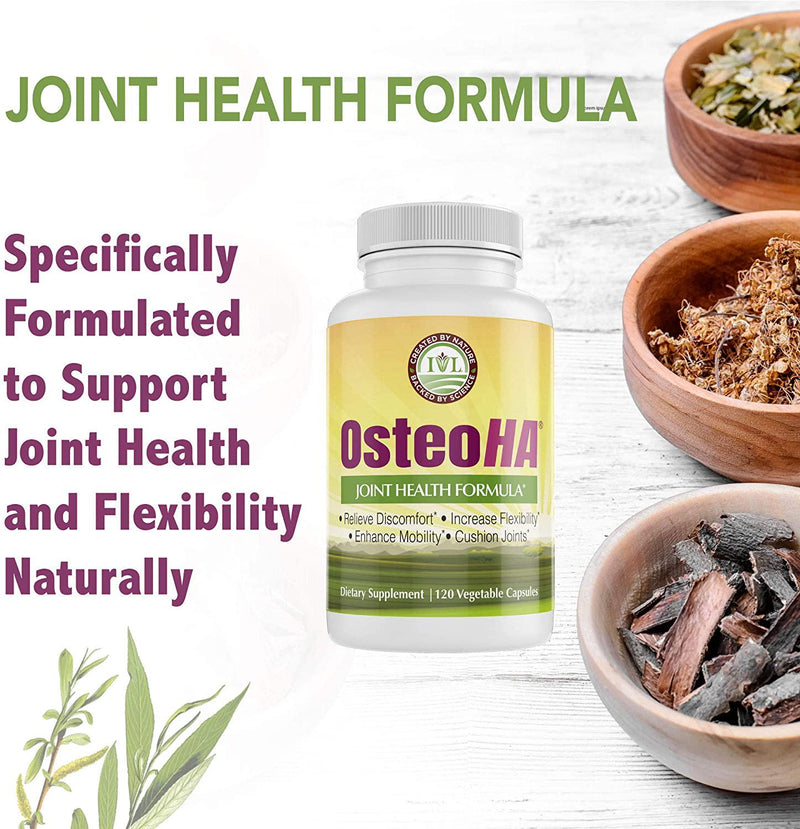IVL OsteoHA Joint Health Formula Natural Joint Support Supplement, 120 Vegetable Capsules