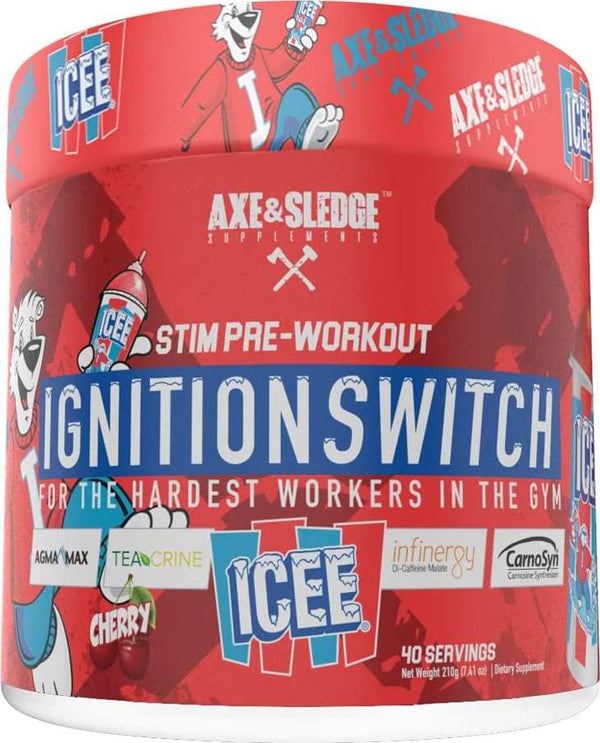Ignition Switch Pre-Workout with CarnoSyn, TeaCrine, Infinergy, and AgmaMax, Long Lasting Energy, Laser Focus, Increased Pumps, Enhanced Performance, 40 Servings, ICEE Cherry