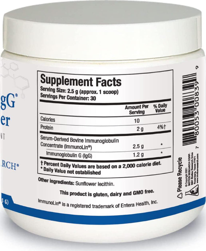 Immuno-gG SBI Powder Easy-to-Mix Powder Formula, Ultimate IgG, Complete Gut Health and Immune Support, Dairy Free, Immunoglobulin Concentrate