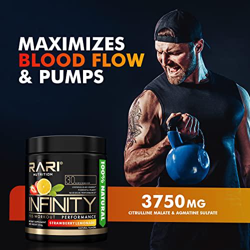 Infinity Preworkout Powder (Strawberry Lemonade) + Shaker Bottle