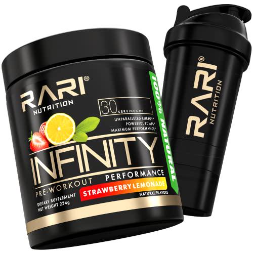 Infinity Preworkout Powder (Strawberry Lemonade) + Shaker Bottle