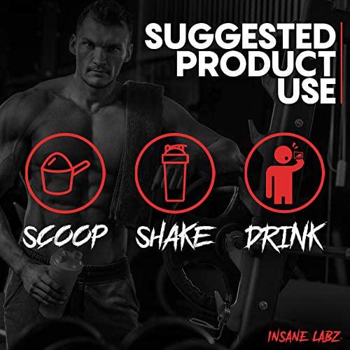 Insane Labz Psychotic Black Edition Mid Stimulant Pre Workout Powder, Energy Focus Pumps, Loaded with Creatine Beta Alanine Taurine Fueled by AMPiberry, 35 Servings Fruit Punch