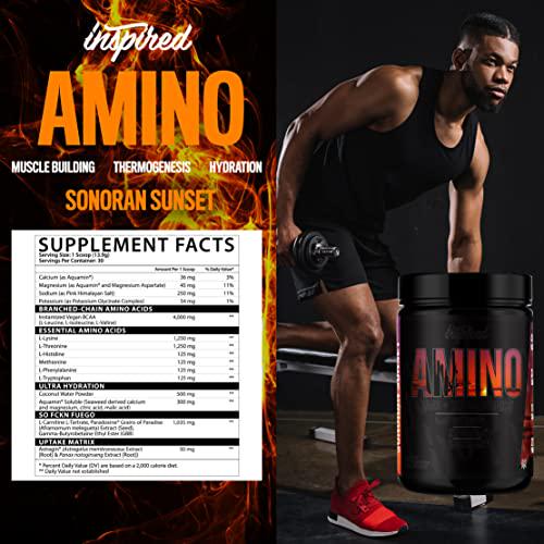 Inspired Amino Fuego - EAA+ Thermogenics - for Hydration and Endurance - Sonoran Sunset, 30 Servings