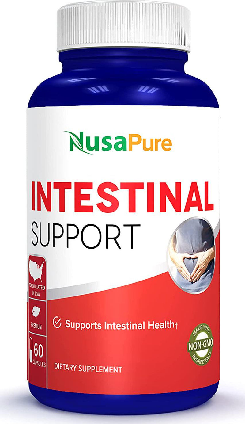 Intestinal Support for Humans (Non-GMO) with Wormwood, Garlic, Black Walnut Hull and More: 60 Capsules